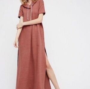 Free people FP beach ocean avenue maxi hooded dress Sz S